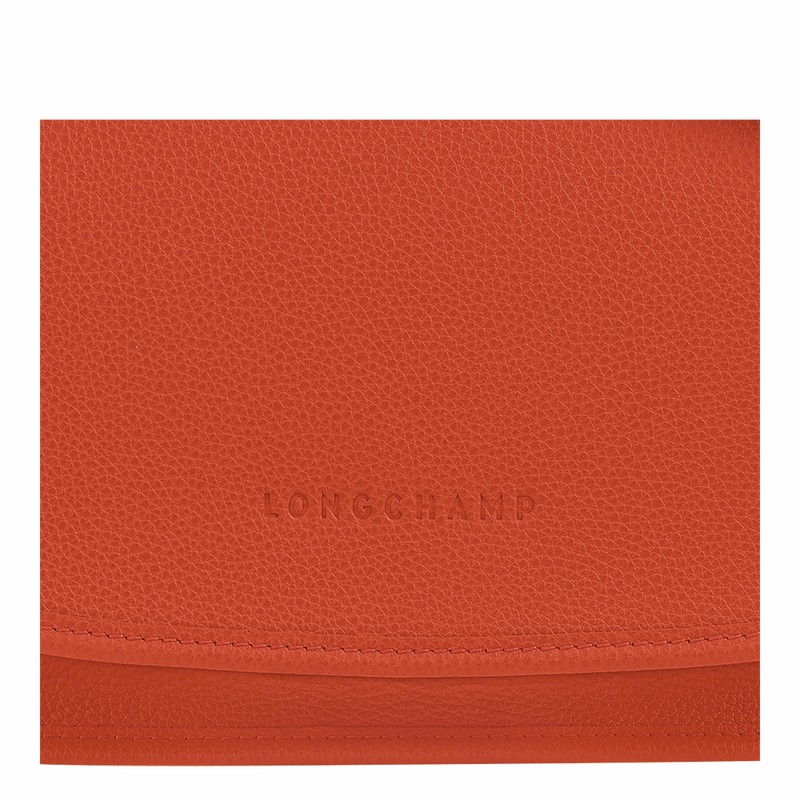 Sac Bandoulière Longchamp Le FOULONNÉ M Femme Orange Soldes | 10135021685