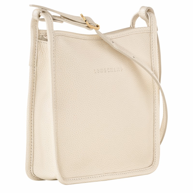 Sac Bandoulière Longchamp Le FOULONNÉ S Femme Blanche Soldes | 10138021555