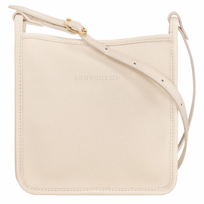 Sac Bandoulière Longchamp Le FOULONNÉ S Femme Blanche Soldes | 10138021555