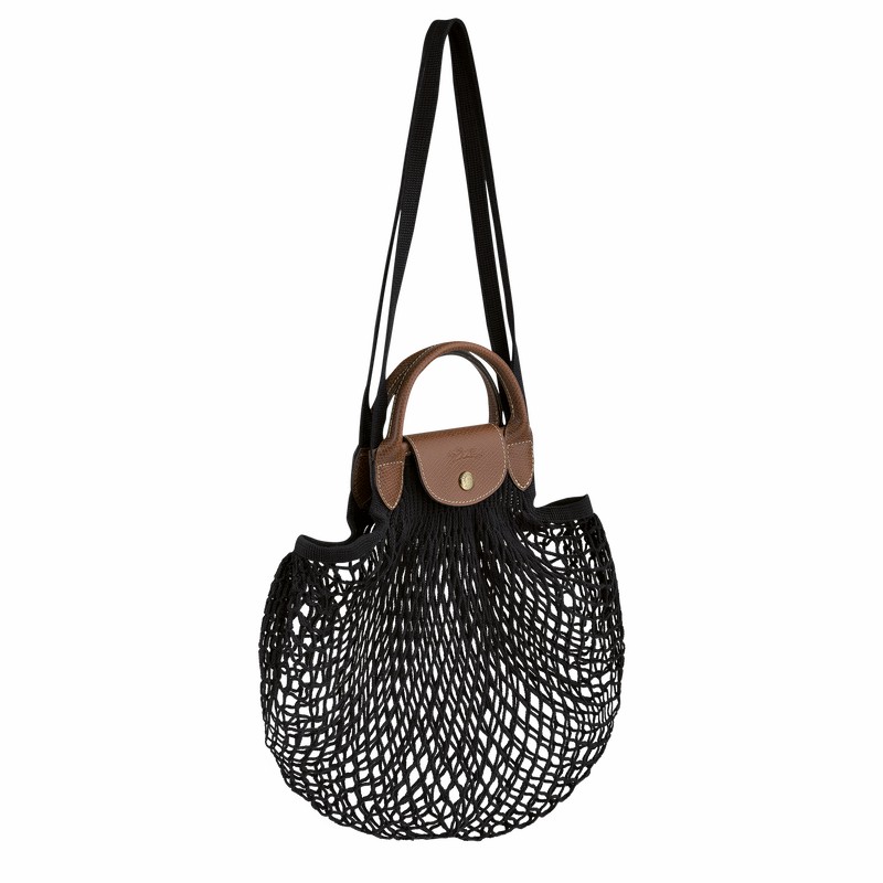 Sac Bandoulière Longchamp Le Pliage Filet L Femme Noir Soldes | 10121HVH001