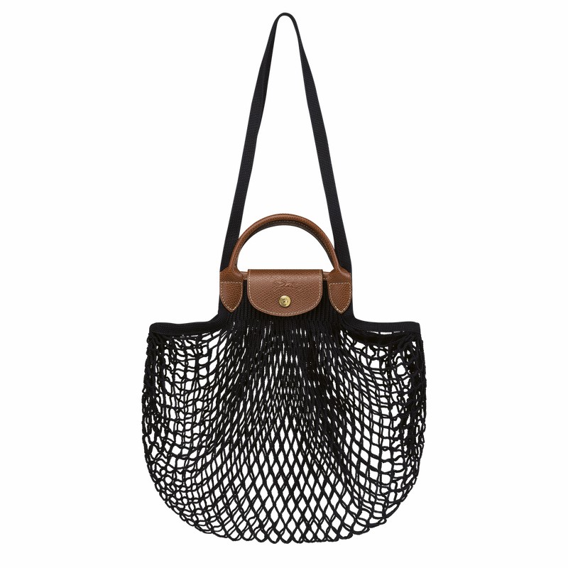 Sac Bandoulière Longchamp Le Pliage Filet L Femme Noir Soldes | 10121HVH001