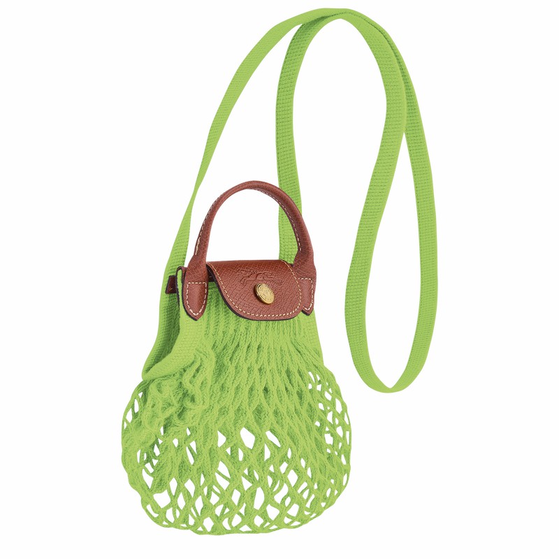 Sac Bandoulière Longchamp Le Pliage Filet XS Femme Vert Soldes | 10139HVH355