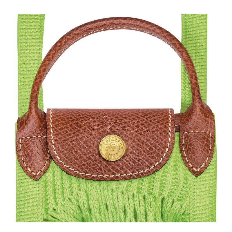 Sac Bandoulière Longchamp Le Pliage Filet XS Femme Vert Soldes | 10139HVH355