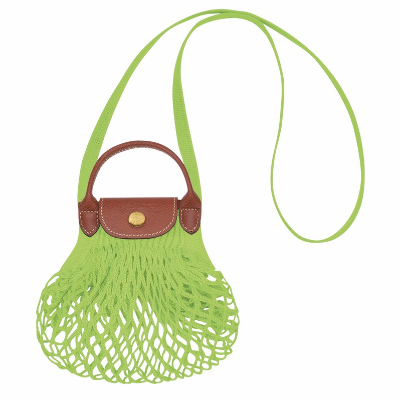 Sac Bandoulière Longchamp Le Pliage Filet XS Femme Vert Soldes | 10139HVH355