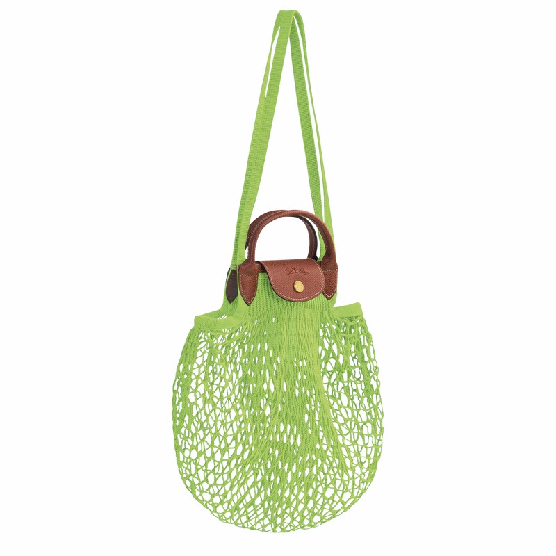 Sac Bandoulière Longchamp Le Pliage Filet L Femme Vert Soldes | 10121HVH355