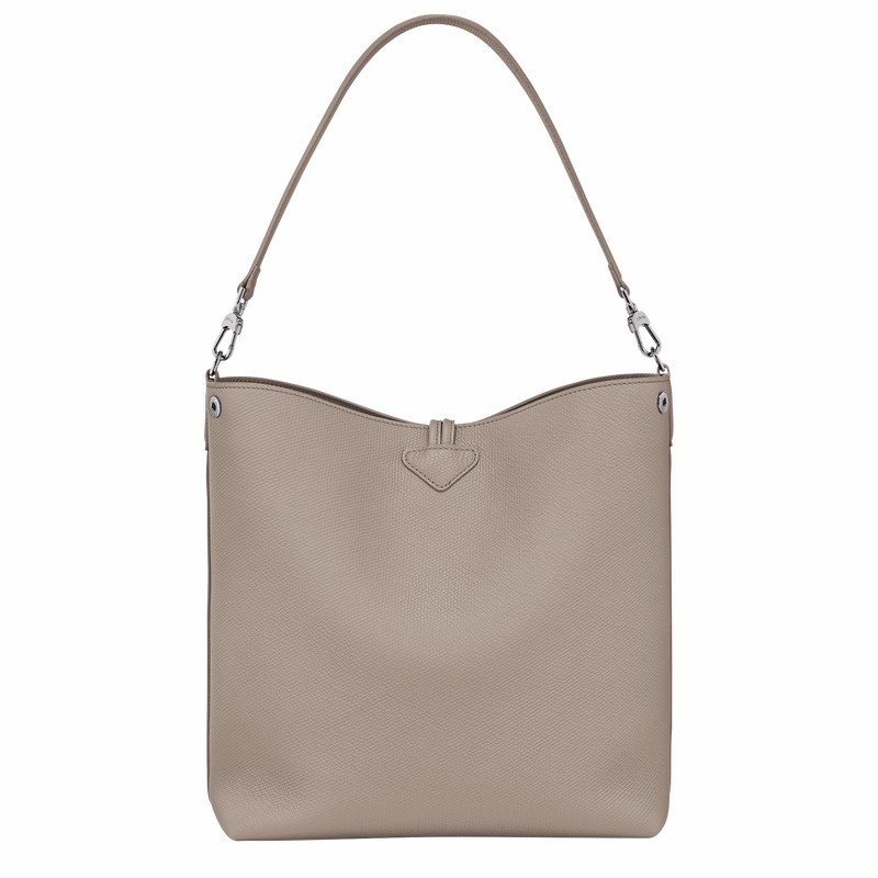 Sac Bandoulière Longchamp Le Roseau M Femme Grise Soldes | 10281HFP266