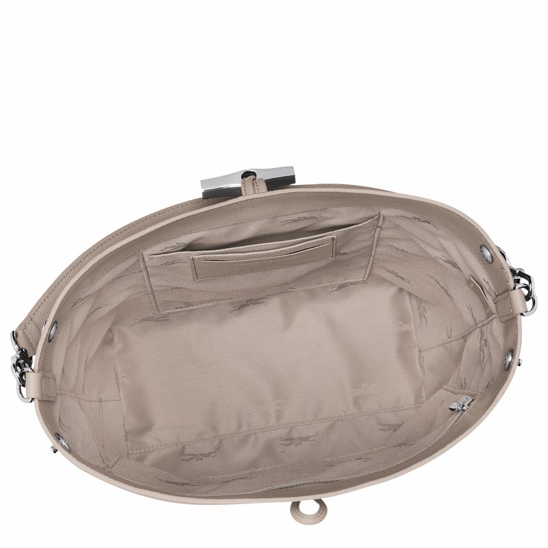 Sac Bandoulière Longchamp Le Roseau M Femme Grise Soldes | 10281HFP266