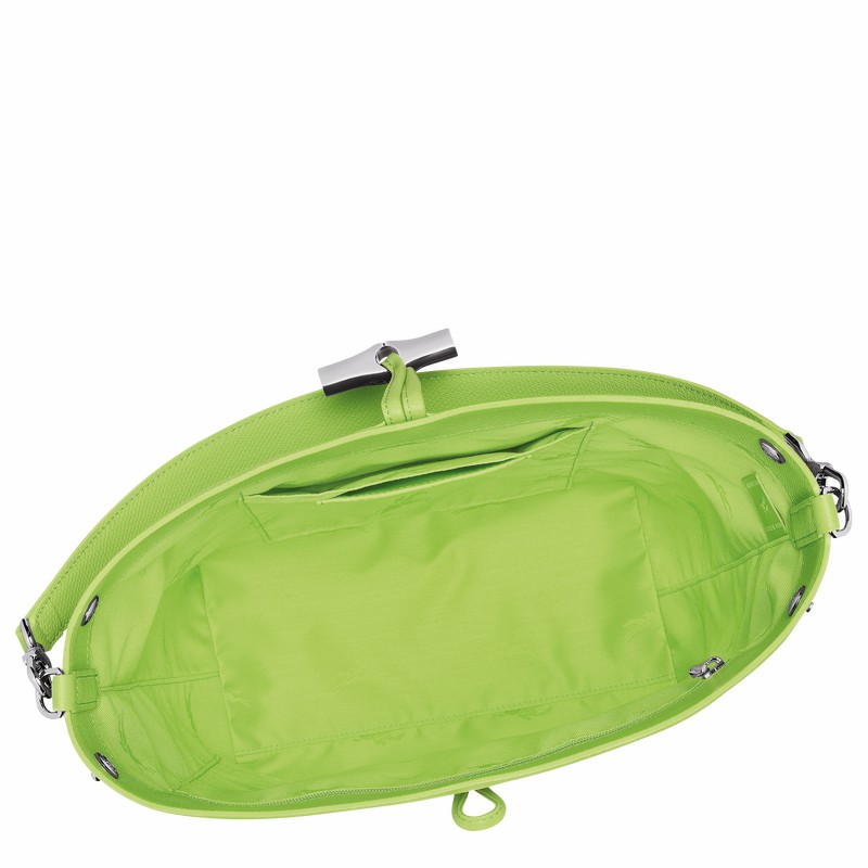 Sac Bandoulière Longchamp Le Roseau M Femme Vert Soldes | 10281HFP355