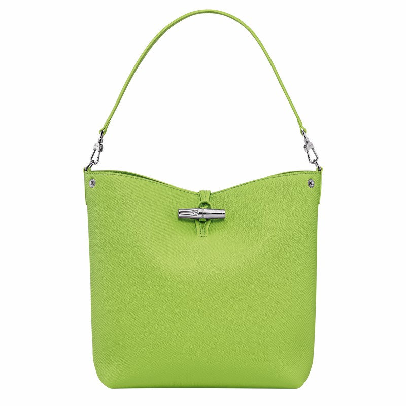 Sac Bandoulière Longchamp Le Roseau M Femme Vert Soldes | 10281HFP355