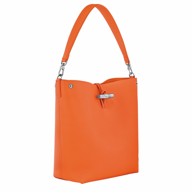 Sac Bandoulière Longchamp Le Roseau M Femme Orange Soldes | 10281HFP017