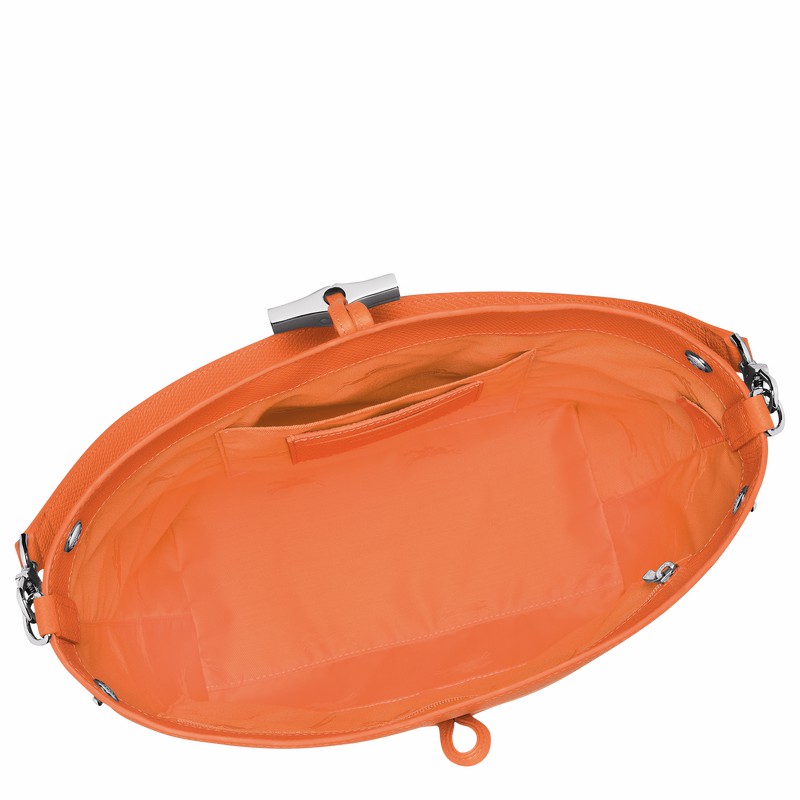 Sac Bandoulière Longchamp Le Roseau M Femme Orange Soldes | 10281HFP017