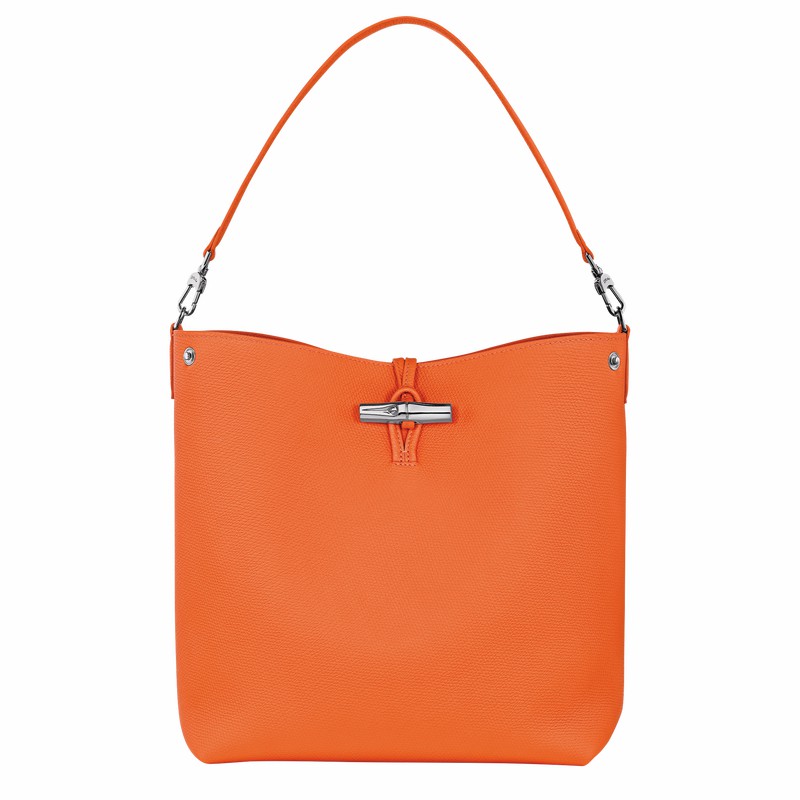 Sac Bandoulière Longchamp Le Roseau M Femme Orange Soldes | 10281HFP017