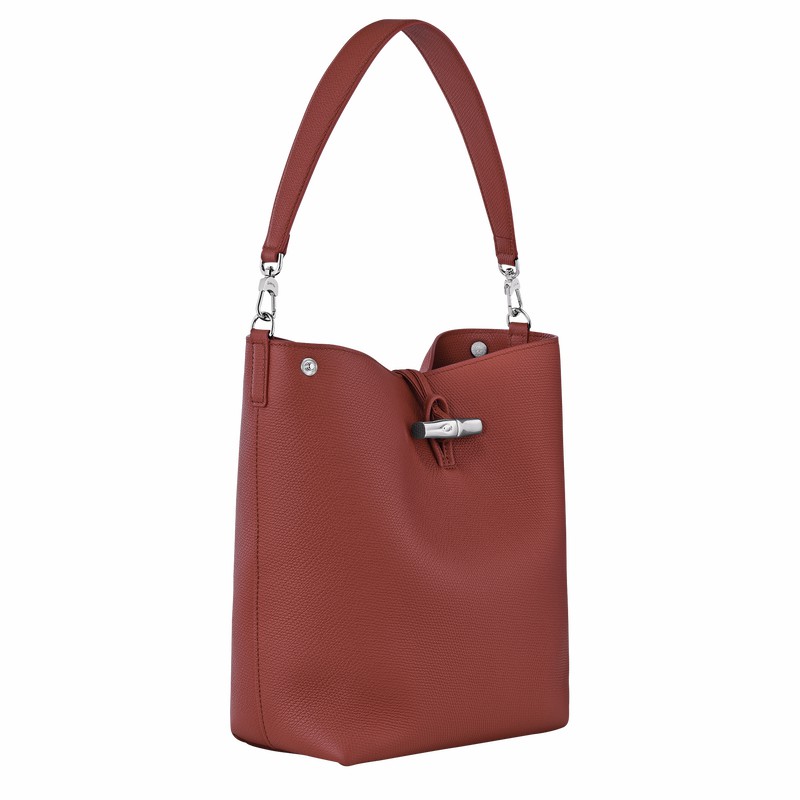 Sac Bandoulière Longchamp Le Roseau M Femme Marron Soldes | 10281HFP404