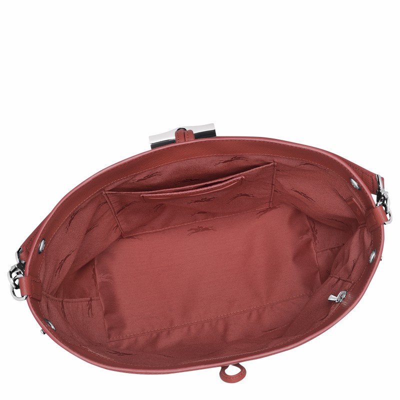 Sac Bandoulière Longchamp Le Roseau M Femme Marron Soldes | 10281HFP404