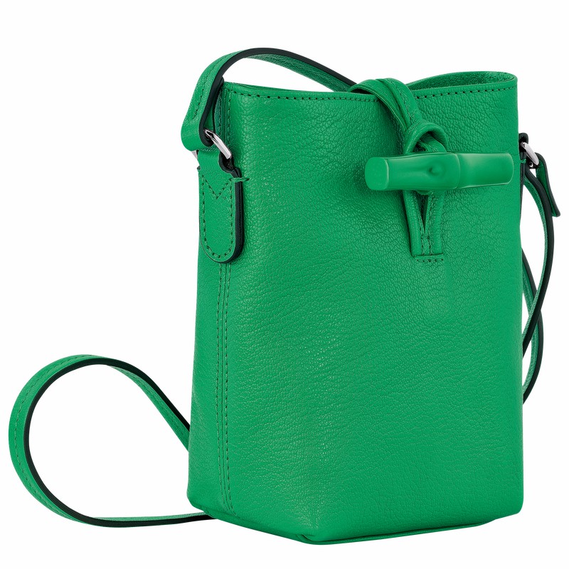 Sac Bandoulière Longchamp Le Roseau XS Femme Vert Soldes | 10207HEC129