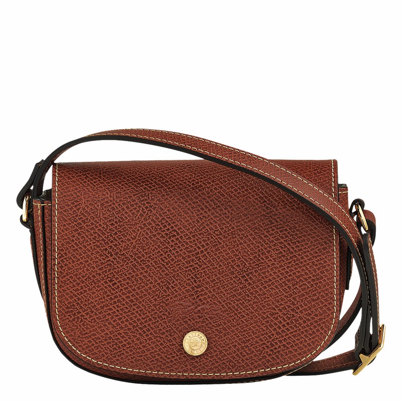 Sac Bandoulière Longchamp ÉPURE XS Femme Marron Soldes | 10165HYZ035