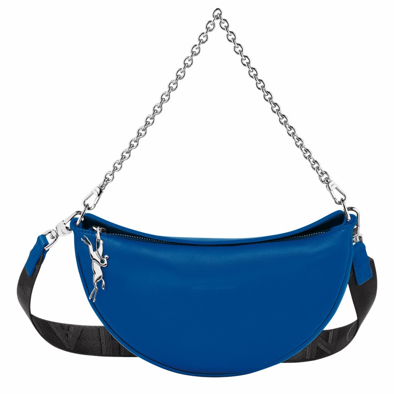 Sac Bandoulière Longchamp Smile S Femme Bleu Soldes | 10224HDSI17