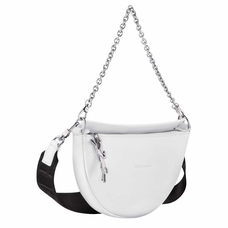 Sac Bandoulière Longchamp Smile S Femme Blanche Soldes | 10224HDS007