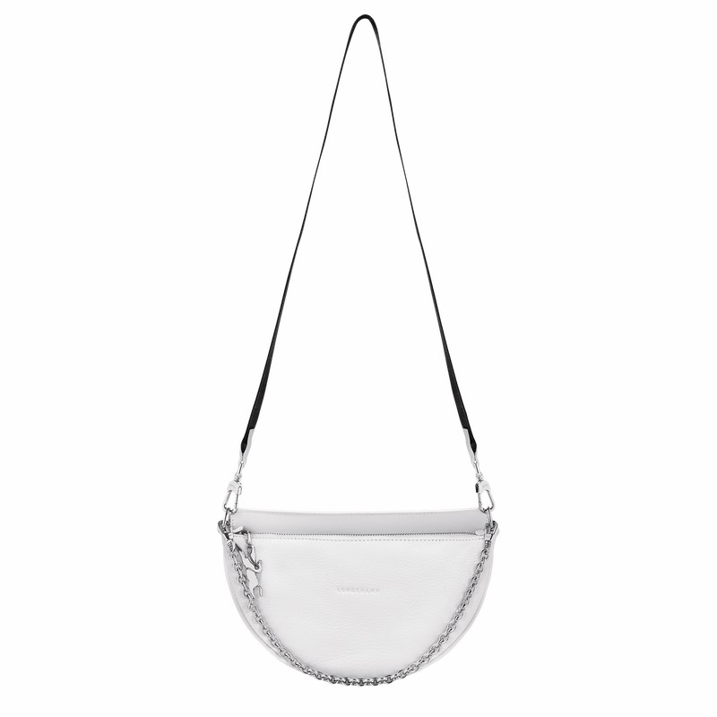 Sac Bandoulière Longchamp Smile S Femme Blanche Soldes | 10224HDS007