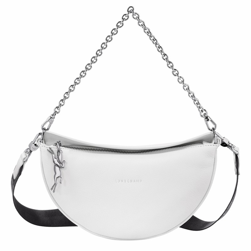 Sac Bandoulière Longchamp Smile S Femme Blanche Soldes | 10224HDS007