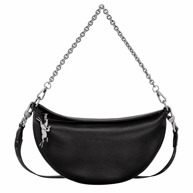 Sac Bandoulière Longchamp Smile S Femme Noir Soldes | 10224HDS001