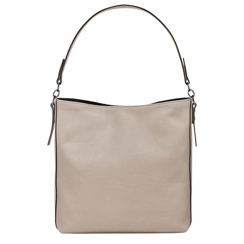 Sac Hobo Longchamp 3D M Femme Grise Soldes | 10225HCV299