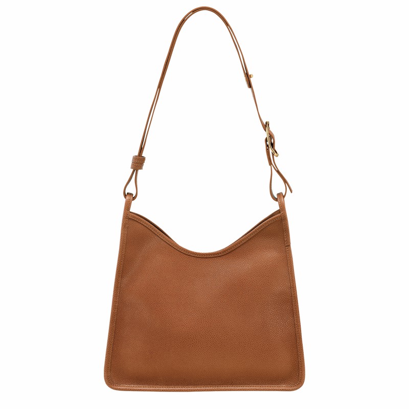 Sac Hobo Longchamp Le FOULONNÉ M Femme Caramel Soldes | 10155021121