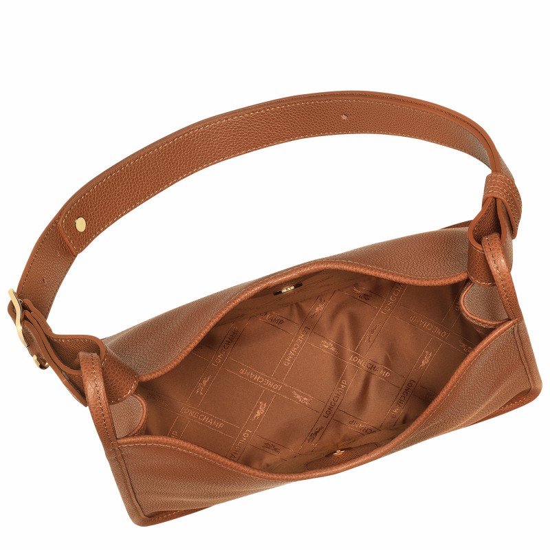 Sac Hobo Longchamp Le FOULONNÉ M Femme Caramel Soldes | 10155021121