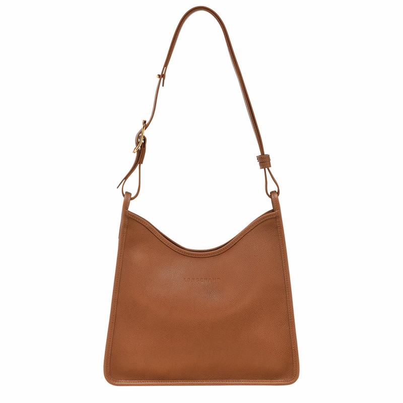 Sac Hobo Longchamp Le FOULONNÉ M Femme Caramel Soldes | 10155021121