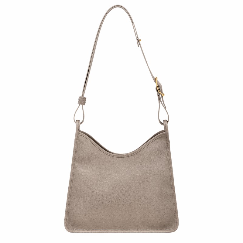 Sac Hobo Longchamp Le FOULONNÉ M Femme Grise Soldes | 10155021P55