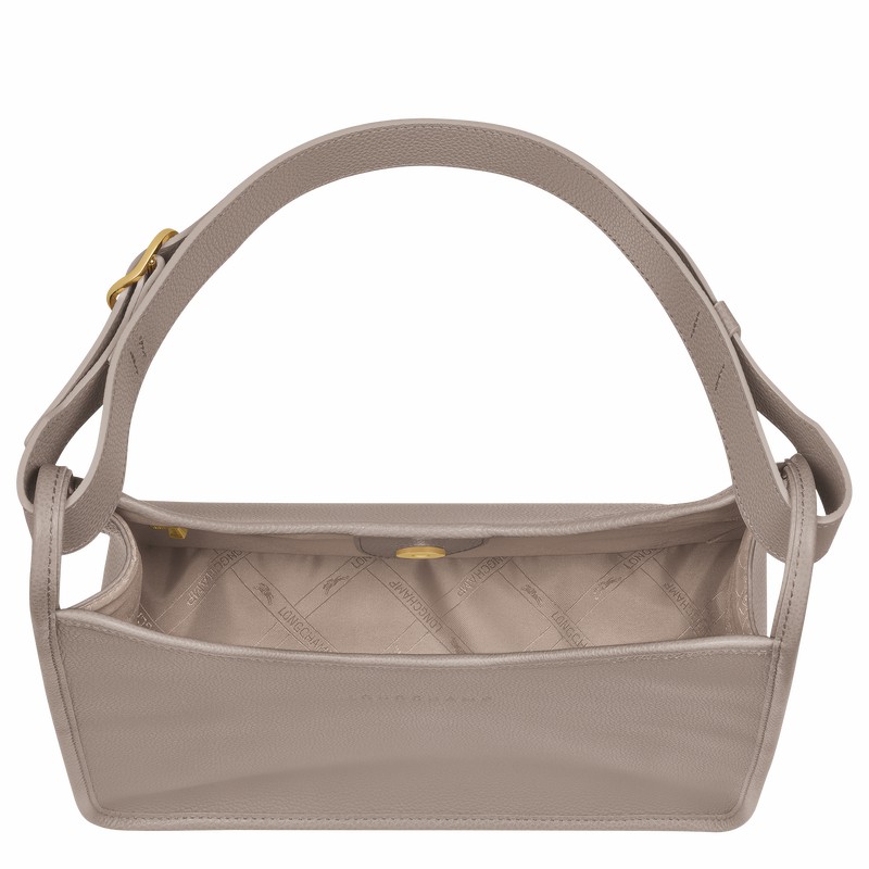 Sac Hobo Longchamp Le FOULONNÉ M Femme Grise Soldes | 10155021P55