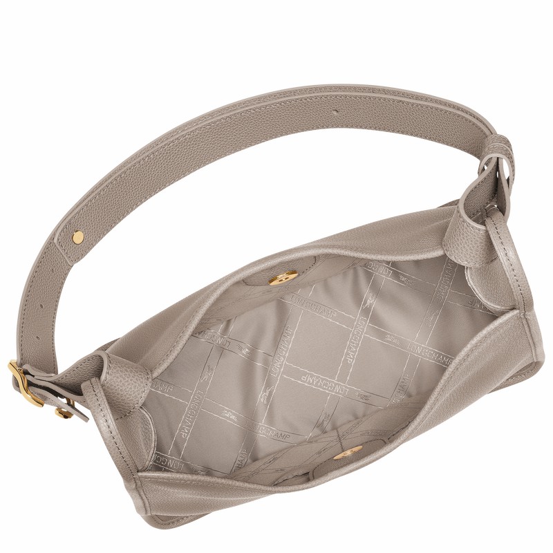 Sac Hobo Longchamp Le FOULONNÉ M Femme Grise Soldes | 10155021P55