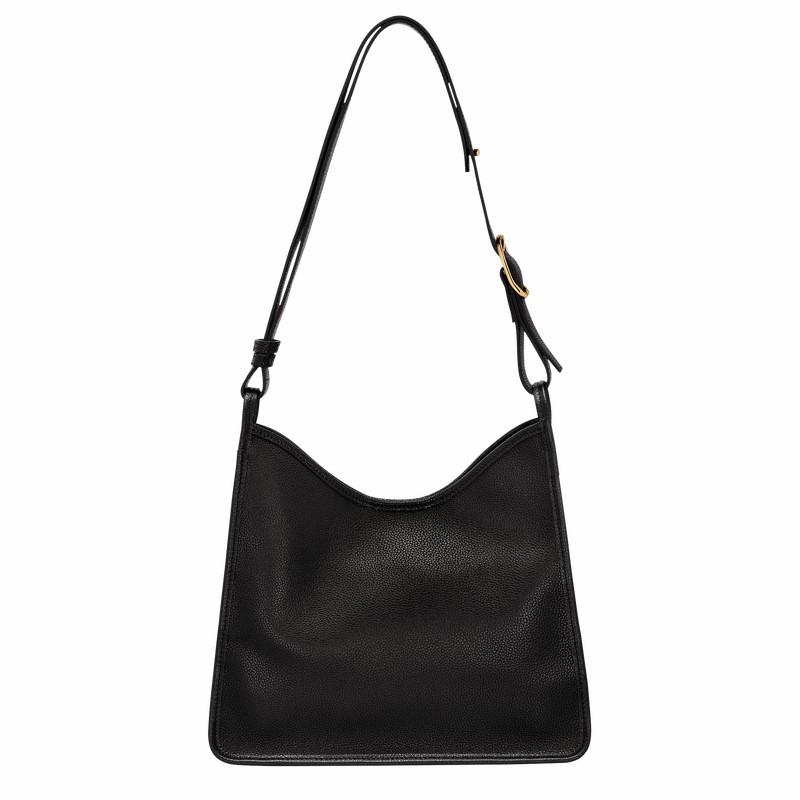 Sac Hobo Longchamp Le FOULONNÉ M Femme Noir Soldes | 10155021001