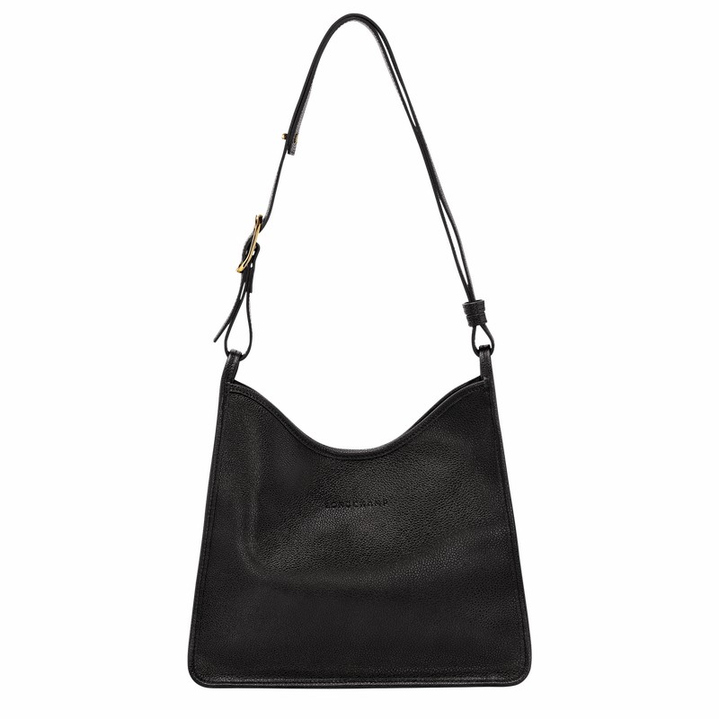 Sac Hobo Longchamp Le FOULONNÉ M Femme Noir Soldes | 10155021001