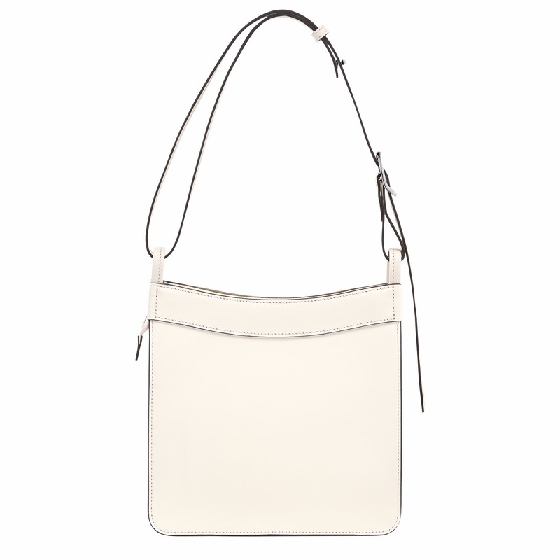 Sac Hobo Longchamp Le FOULONNÉ S Femme Blanche Soldes | 10272HFI037