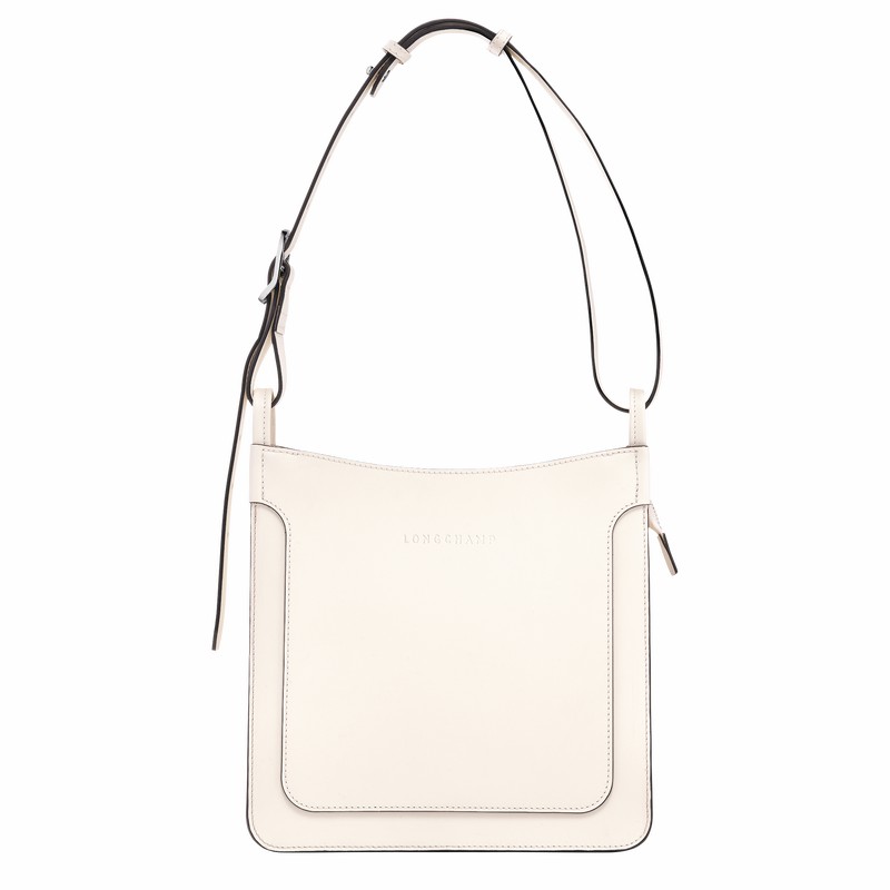 Sac Hobo Longchamp Le FOULONNÉ S Femme Blanche Soldes | 10272HFI037