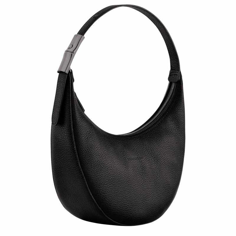 Sac Hobo Longchamp Le Roseau Essential M Femme Noir Soldes | 10218968001