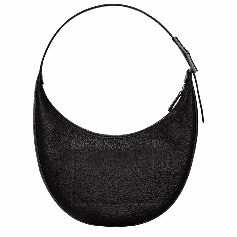 Sac Hobo Longchamp Le Roseau Essential M Femme Noir Soldes | 10218968001