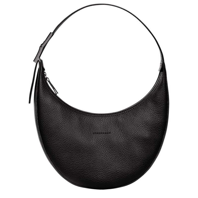 Sac Hobo Longchamp Le Roseau Essential M Femme Noir Soldes | 10218968001