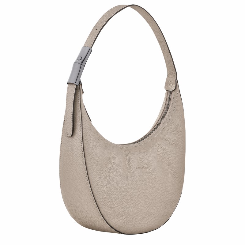 Sac Hobo Longchamp Le Roseau Essential M Femme Grise Soldes | 10218968266