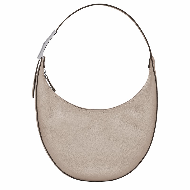 Sac Hobo Longchamp Le Roseau Essential M Femme Grise Soldes | 10218968266