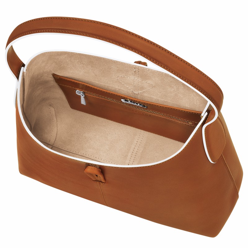 Sac Hobo Longchamp Le Roseau M Femme Marron Soldes | 10153HQS504