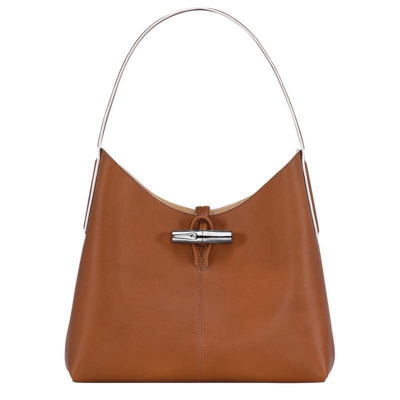 Sac Hobo Longchamp Le Roseau M Femme Marron Soldes | 10153HQS504