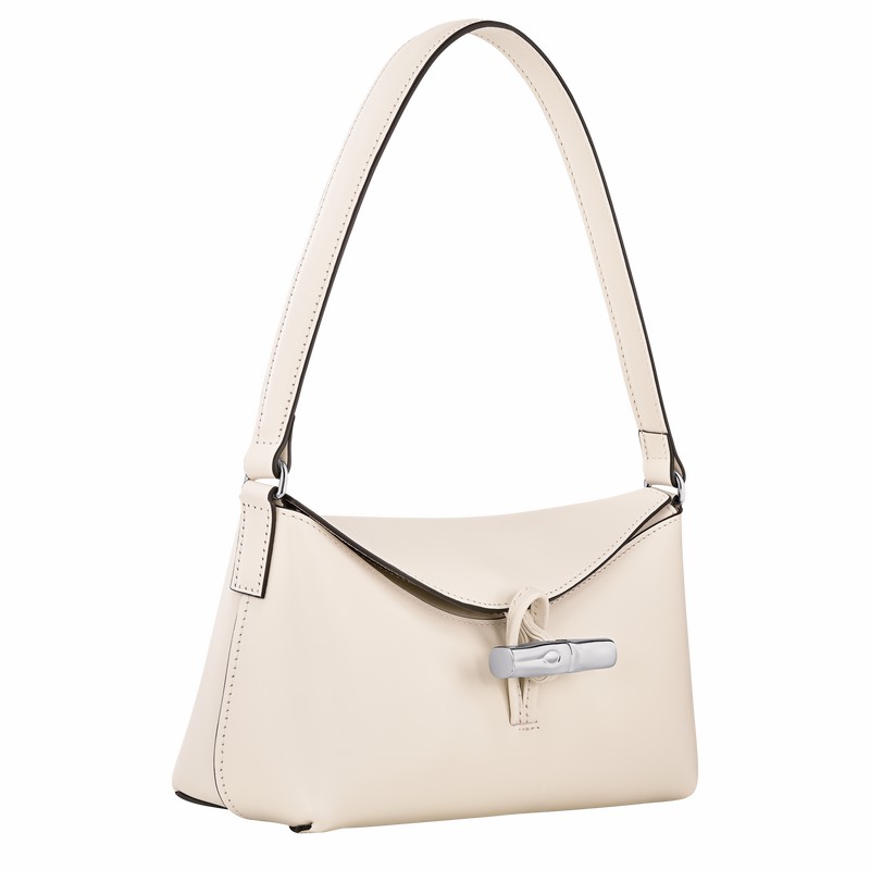 Sac Hobo Longchamp Le Roseau S Femme Blanche Soldes | 10230HCL037