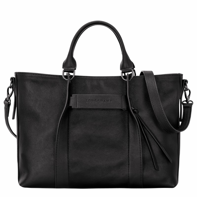 Sac a Main Longchamp 3D L Femme Noir Soldes | 10198HCV001