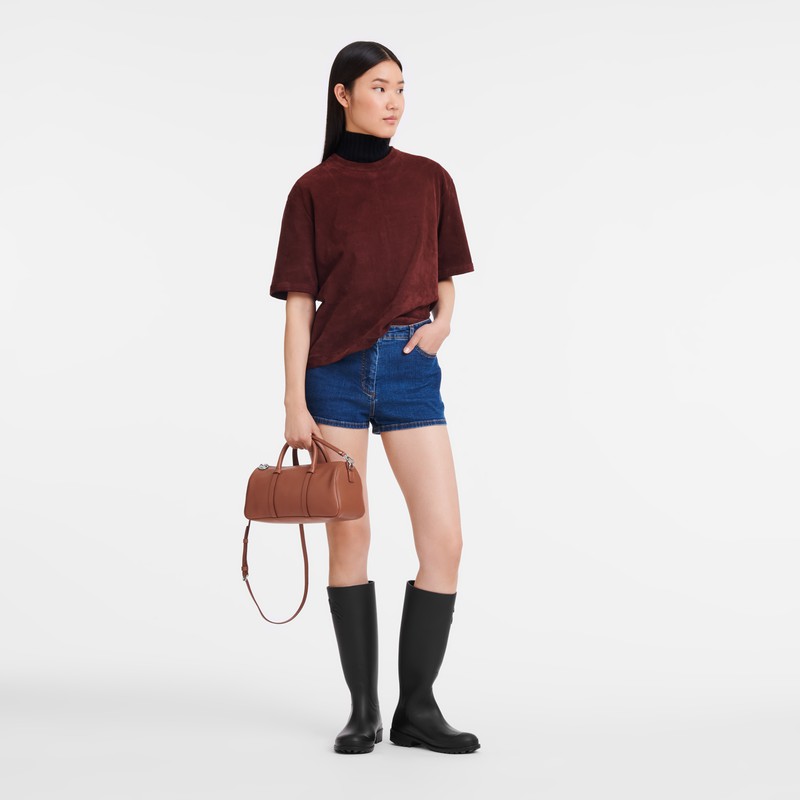 Sac a Main Longchamp Daylong M Femme Marron Soldes | 10271HFK504