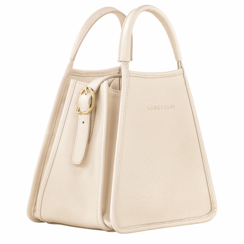 Sac a Main Longchamp Le FOULONNÉ S Femme Blanche Soldes | 10233021555