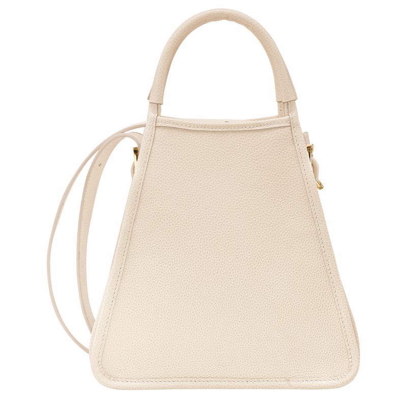 Sac a Main Longchamp Le FOULONNÉ S Femme Blanche Soldes | 10233021555