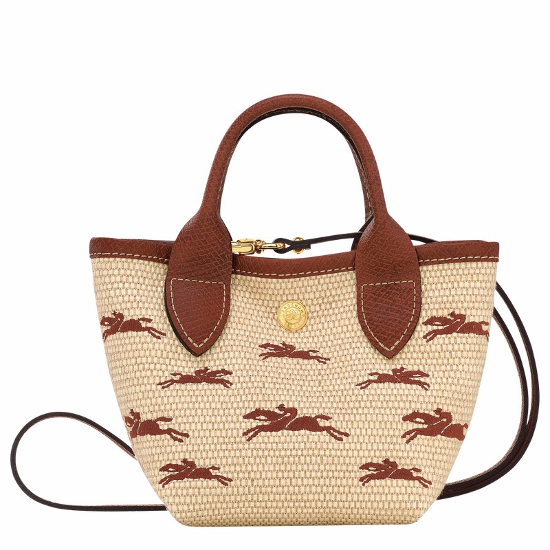 Sac a Main Longchamp Le Panier Pliage XS Femme Marron Soldes | 10206HCF035