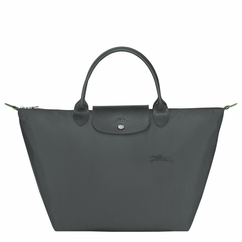 Sac a Main Longchamp Le Pliage Green M Femme Grise Foncé Soldes | L1623919P66